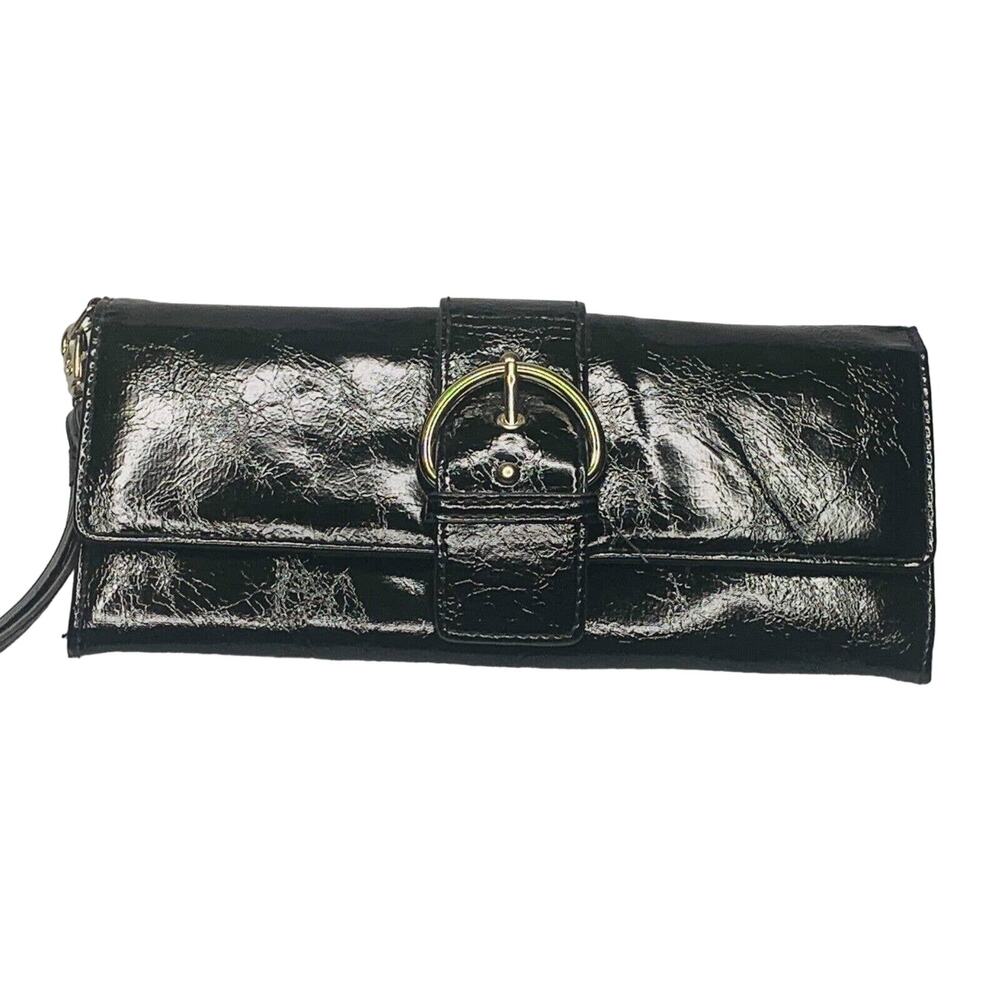 Black Wallet with Wrist Strap and Detachable Coin Purse